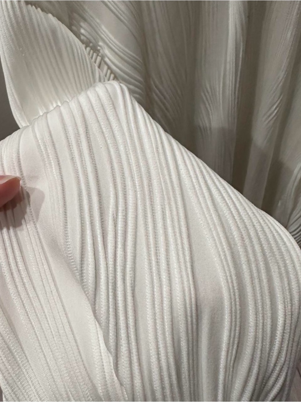 White Ribbed Cardigan - Picture 8 of 9